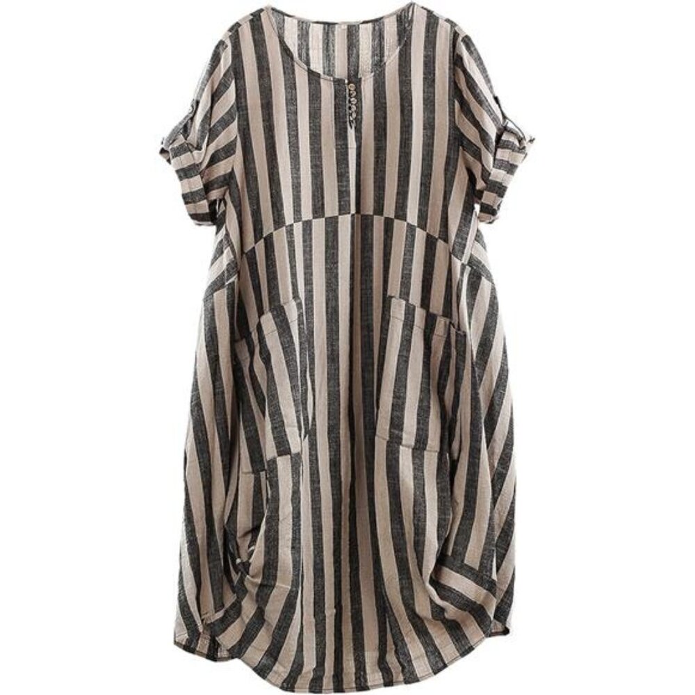 Women's Ruffle Oversize Casual Midi Dresses with Pockets